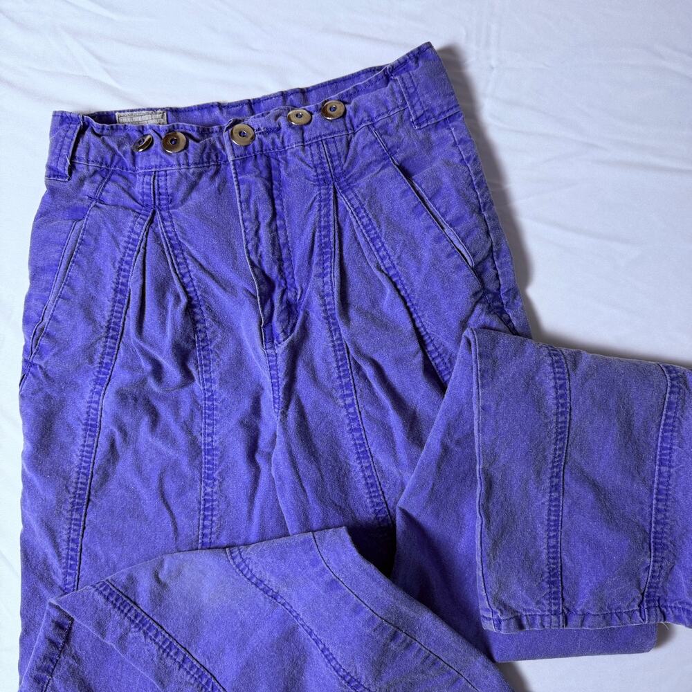 Vintage 80s Rigolletto Purple High-Waisted Tapered Pants 100% Cotton Sz 12s